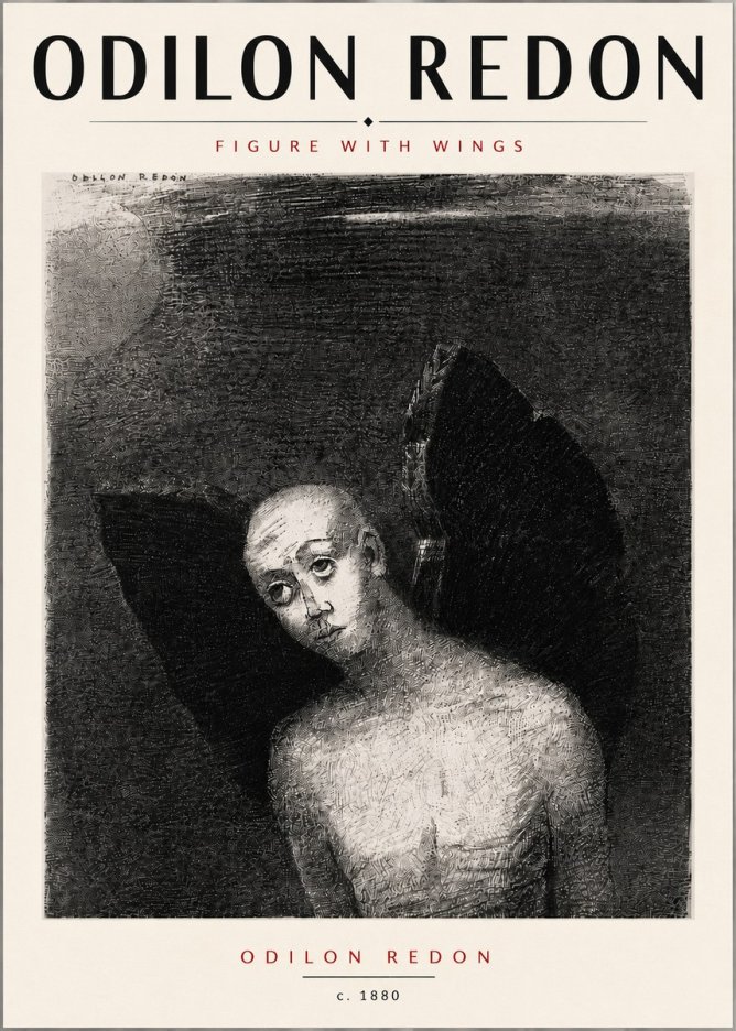 Odilon Redon Figure with Wings No6 - Juliste