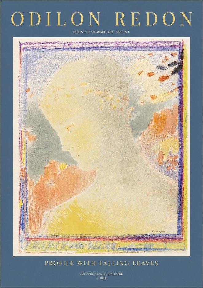 Odilon Redon Profile with Falling Leaves No2 - Juliste