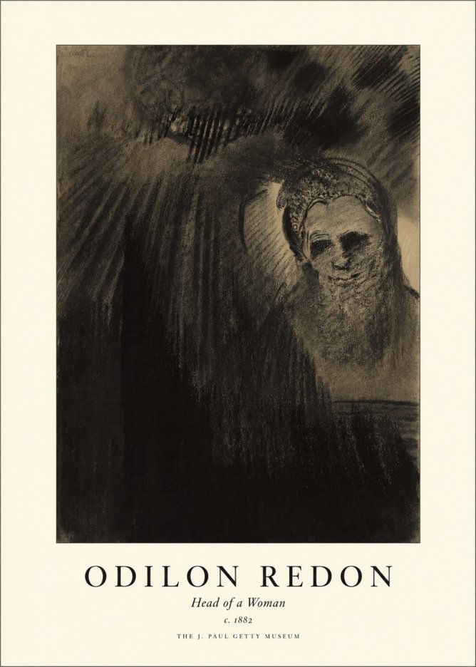 Odilon Redon Head of a Woman No1 - Juliste