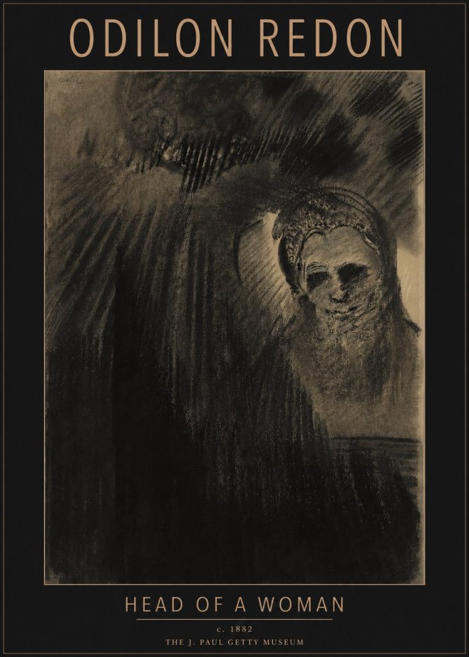 Odilon Redon Head of a Woman No2 - Juliste