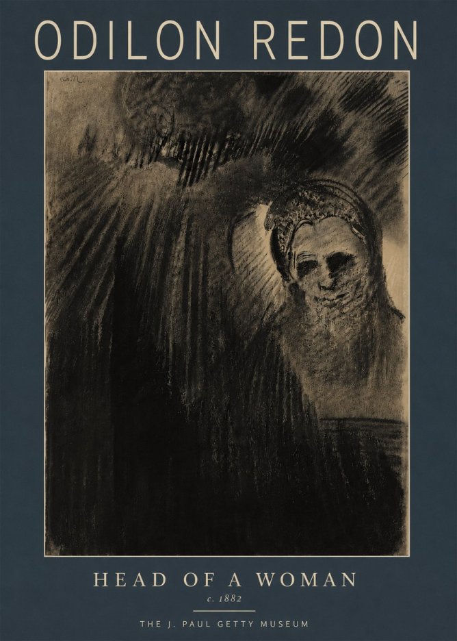 Odilon Redon Head of a Woman No5 - Juliste