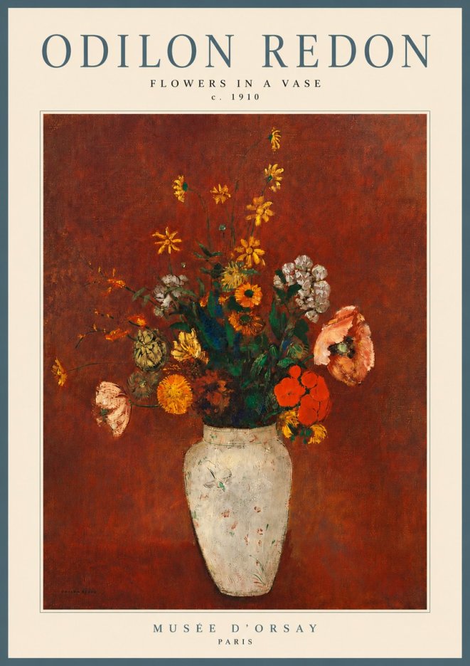 Odilon Redon Flowers in a Vase III No4 - Juliste
