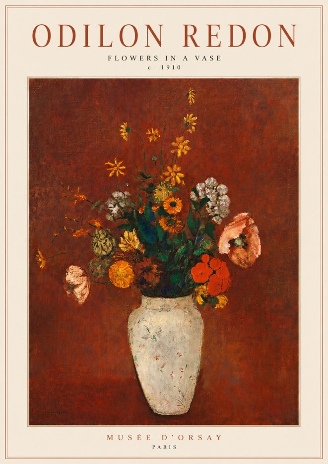 Odilon Redon Flowers in a Vase III No5 - Juliste