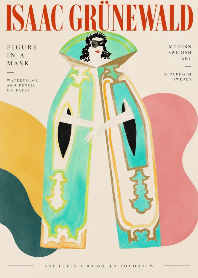 Isaac Grünewald Figure in a Mask No3 - Juliste