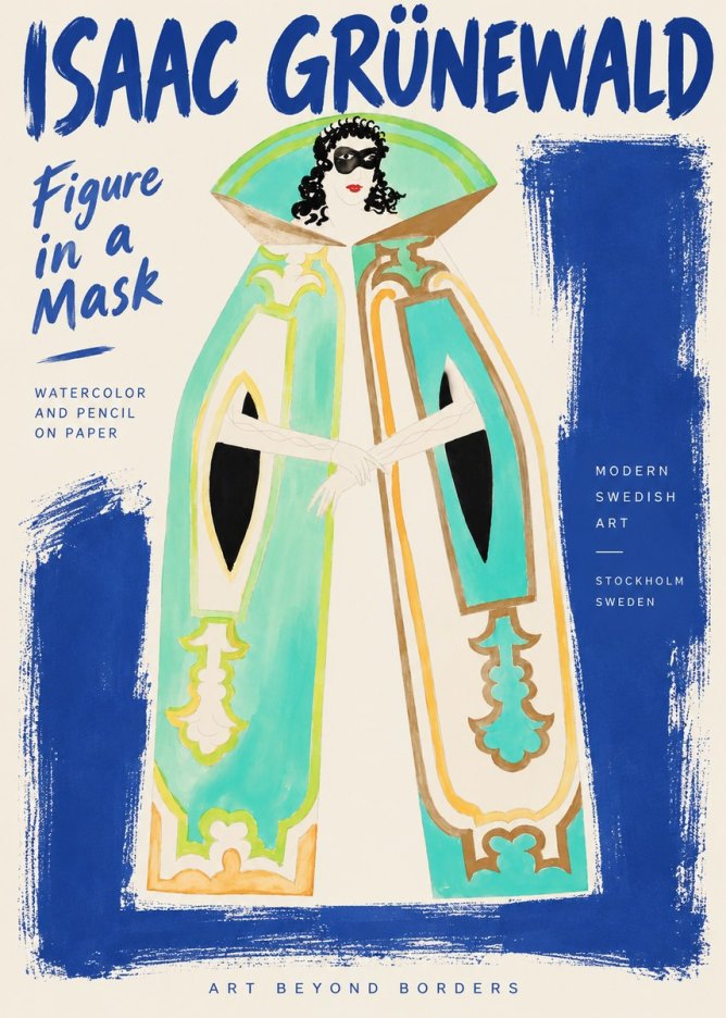Isaac Grünewald Figure in a Mask No4 - Juliste