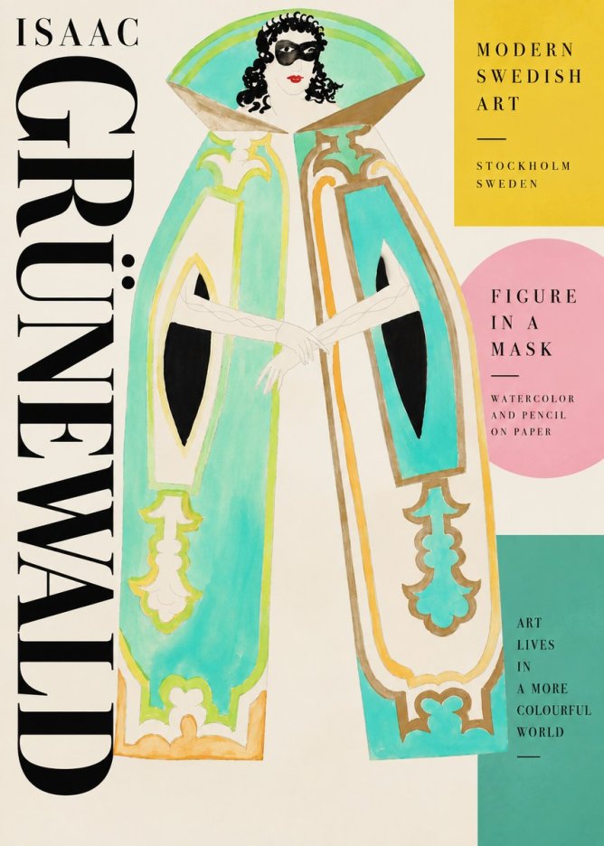 Isaac Grünewald Figure in a Mask No5 - Juliste