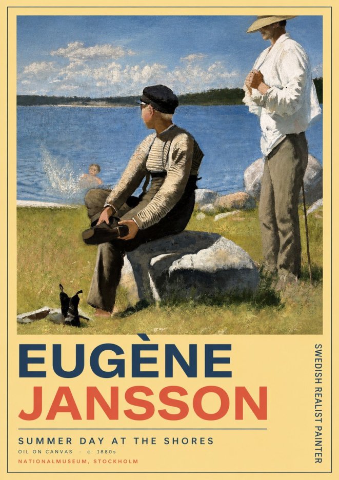 Eugène Jansson Summer Day at the Shores No3 - Juliste