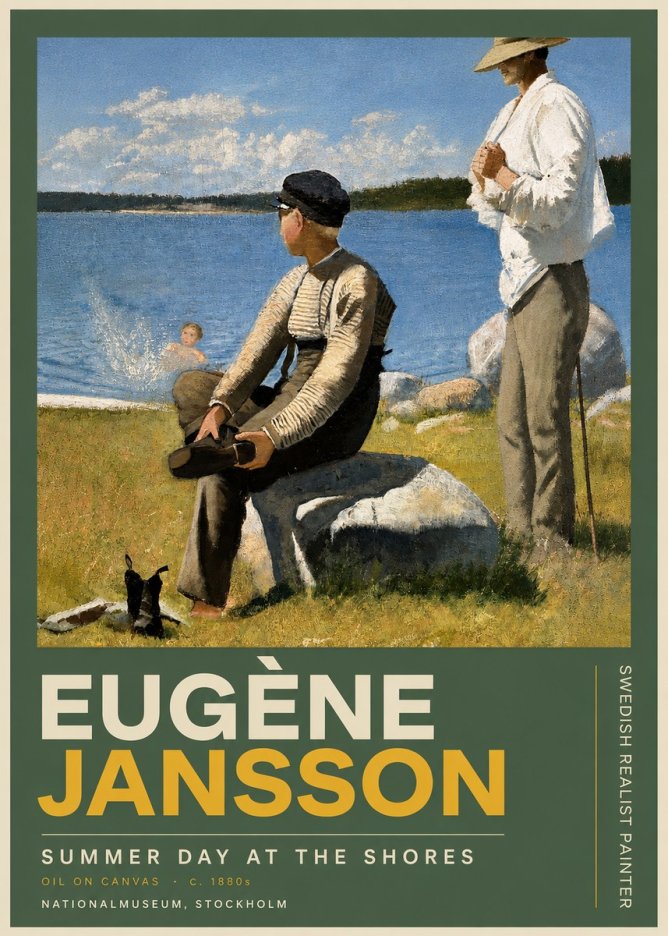 Eugène Jansson Summer Day at the Shores No5 - Juliste
