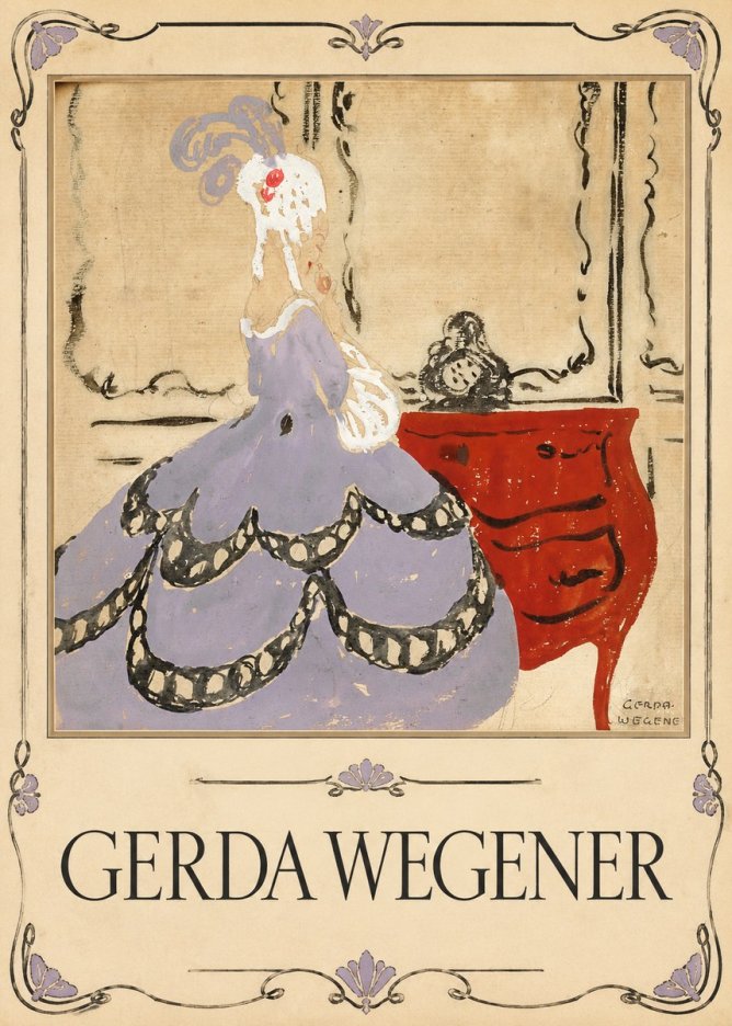 Gerda Wegener Lady in a Mauve Dress No1 - Juliste