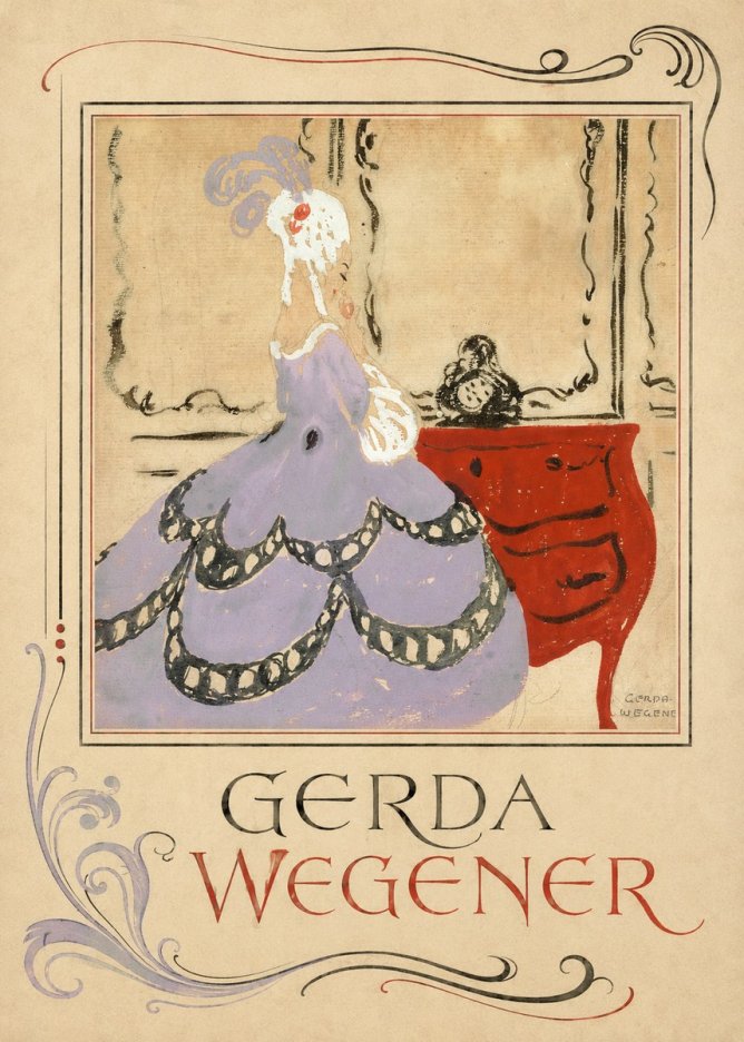 Gerda Wegener Lady in a Mauve Dress No2 - Juliste