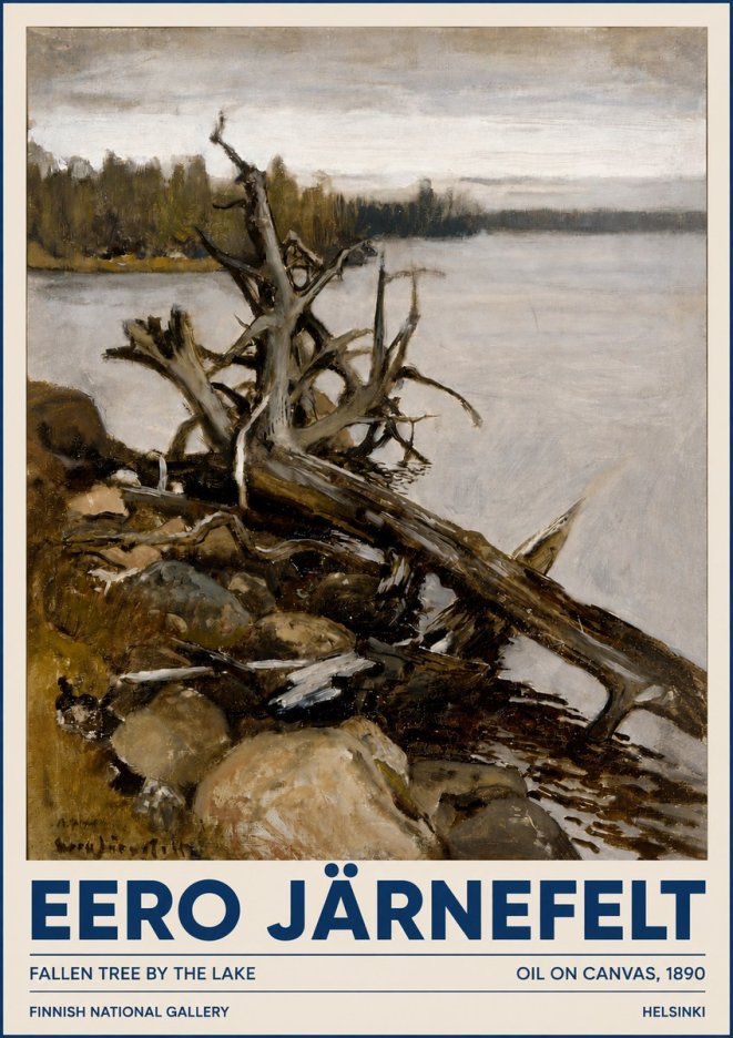 Eero Järnefelt Fallen Tree by the Lake No3 - Juliste