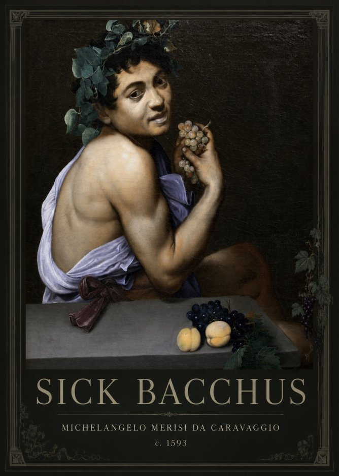 Michelangelo Merisi da Caravaggio Sick Bacchus No1 - Juliste