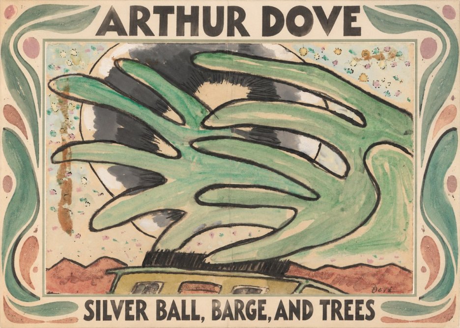 Arthur Dove Silver Ball, Barge, and Trees No1 - Juliste