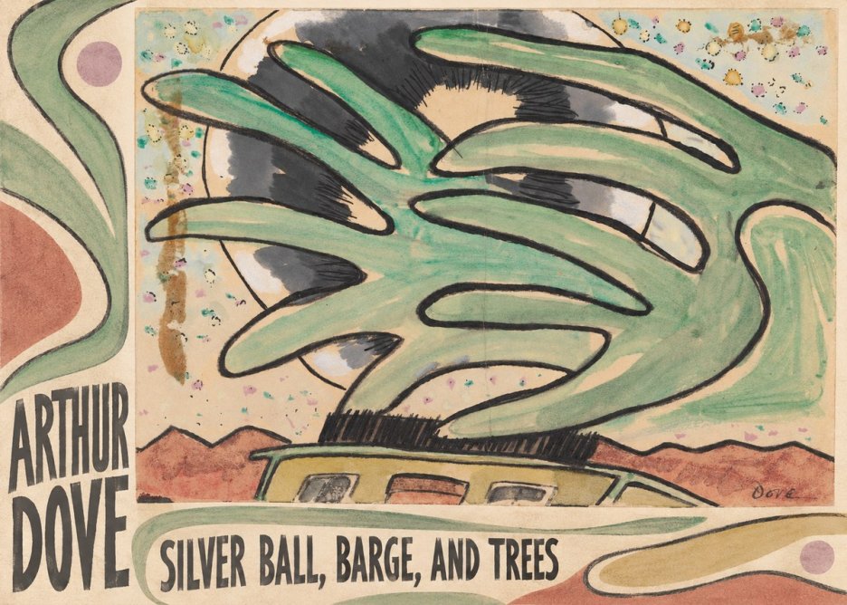 Arthur Dove Silver Ball, Barge, and Trees No2 - Juliste