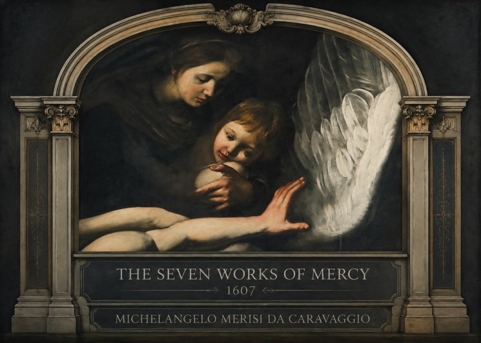 Michelangelo Merisi da Caravaggio The Seven Works of Mercy IV No3 - Juliste