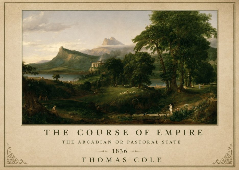 Thomas Cole The Course of Empire - the Arcadian or Pastoral State No1 - Juliste