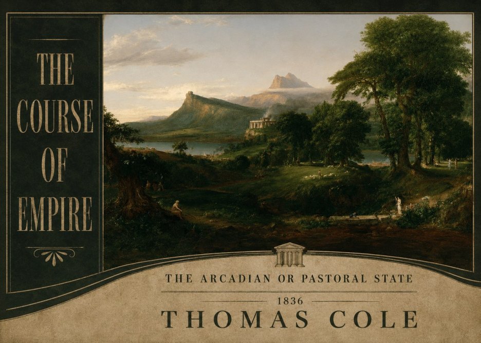 Thomas Cole The Course of Empire - the Arcadian or Pastoral State No6 - Juliste