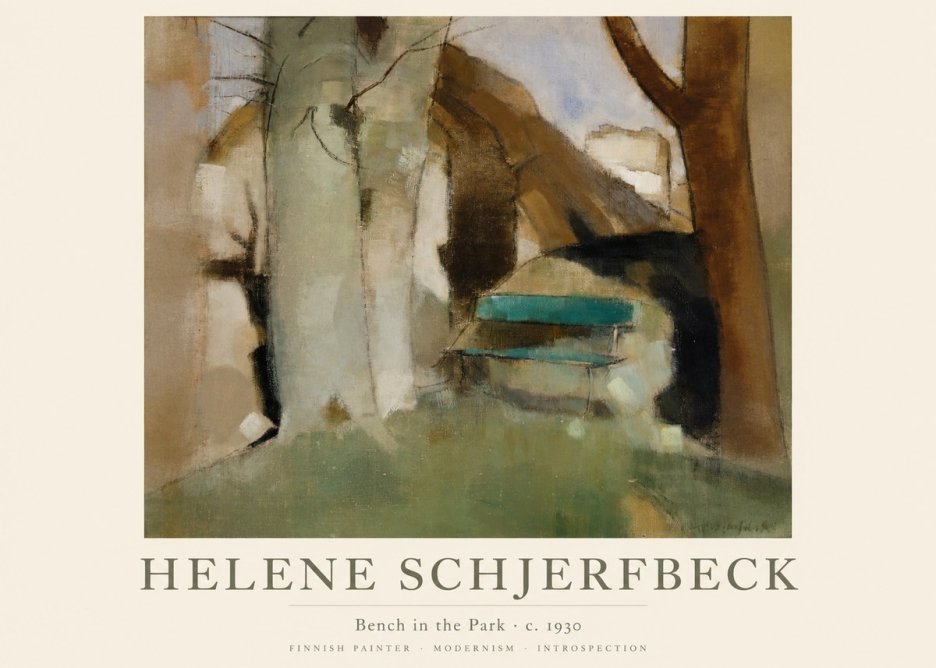 Helene Schjerfbeck Bench in the Park No1 - Juliste