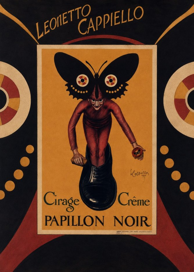 Leonetto Cappiello Cirage Crème Papillon Noir No6 - Juliste