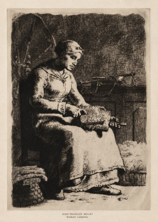 Jean-François Millet Woman Carding No5 - Juliste