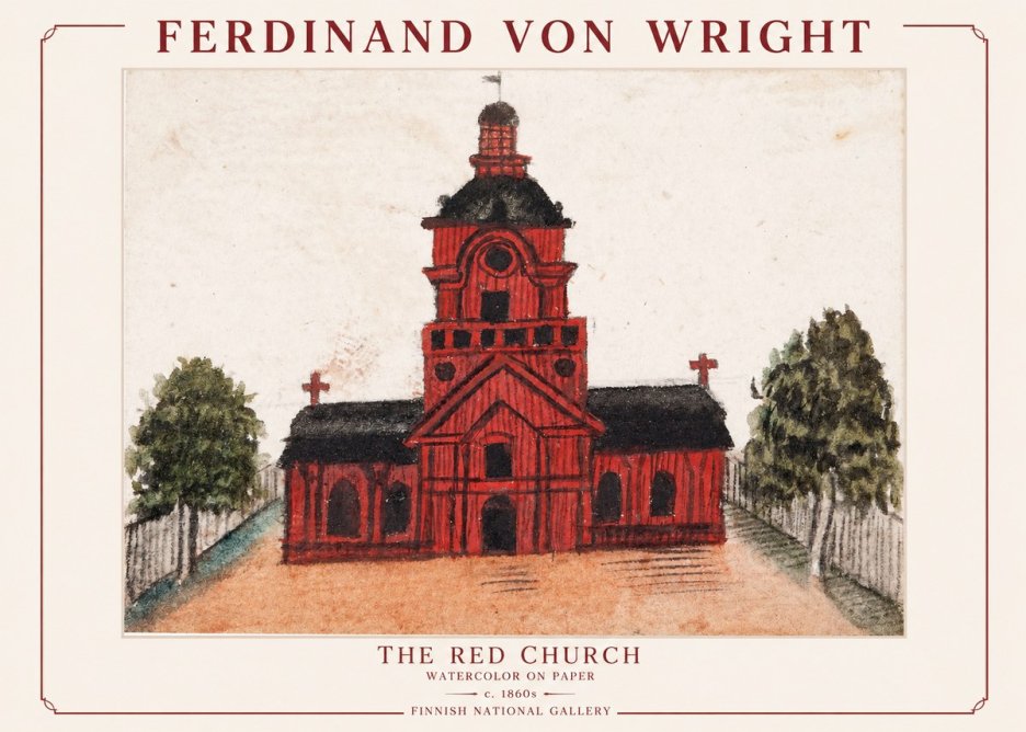 Ferdinand von Wright The Red Church No1 - Juliste