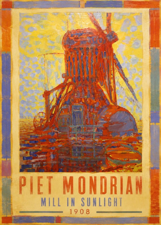 Piet Mondrian Mill in Sunlight No1 - Juliste