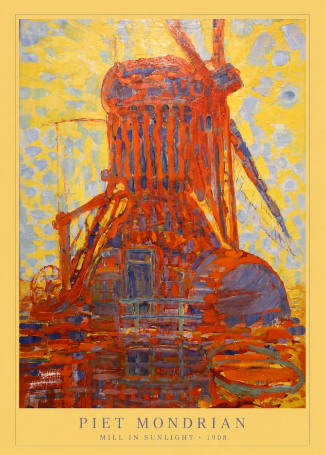 Piet Mondrian Mill in Sunlight No6 - Juliste