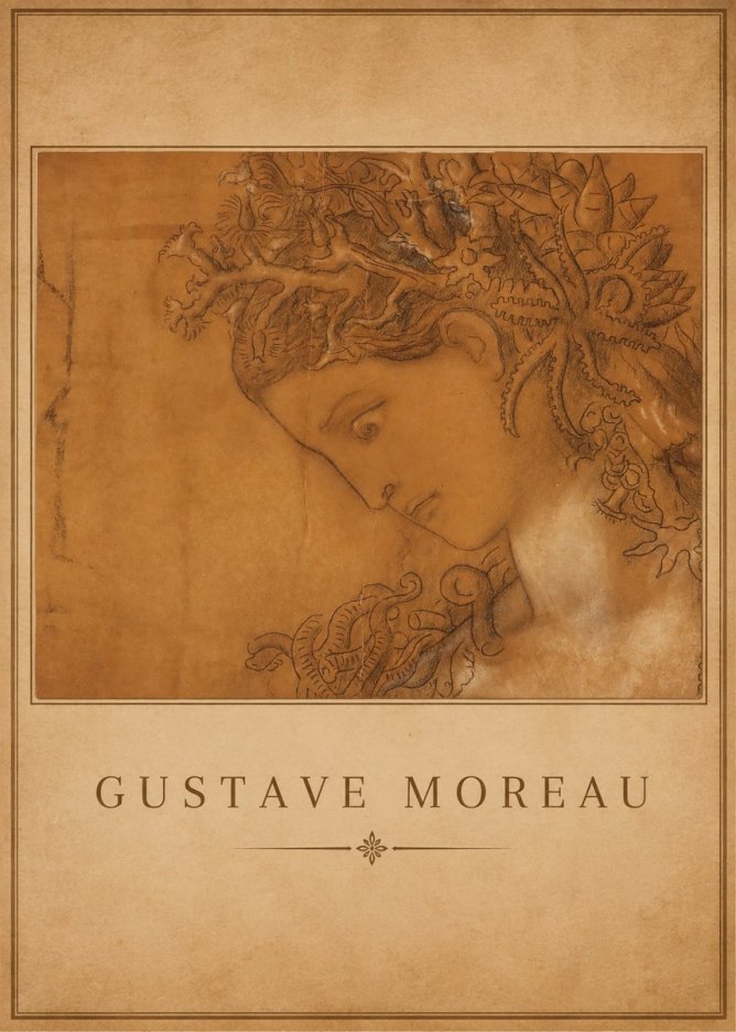 Gustave Moreau Head of a Woman No1 - Juliste