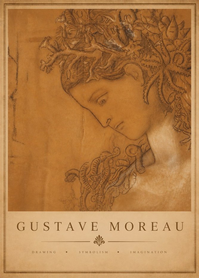 Gustave Moreau Head of a Woman No4 - Juliste