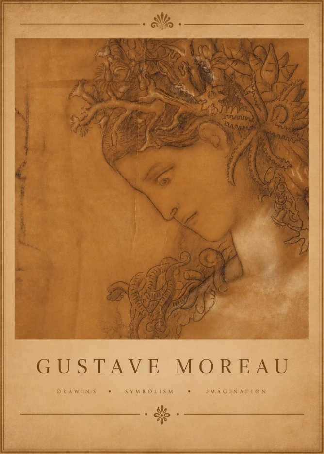 Gustave Moreau Head of a Woman No5 - Juliste