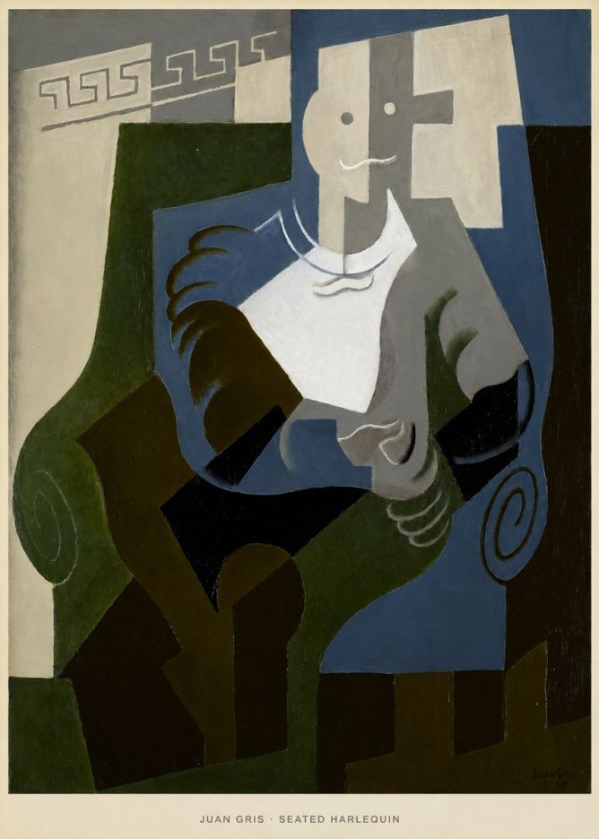Juan Gris Seated Harlequin No5 - Juliste