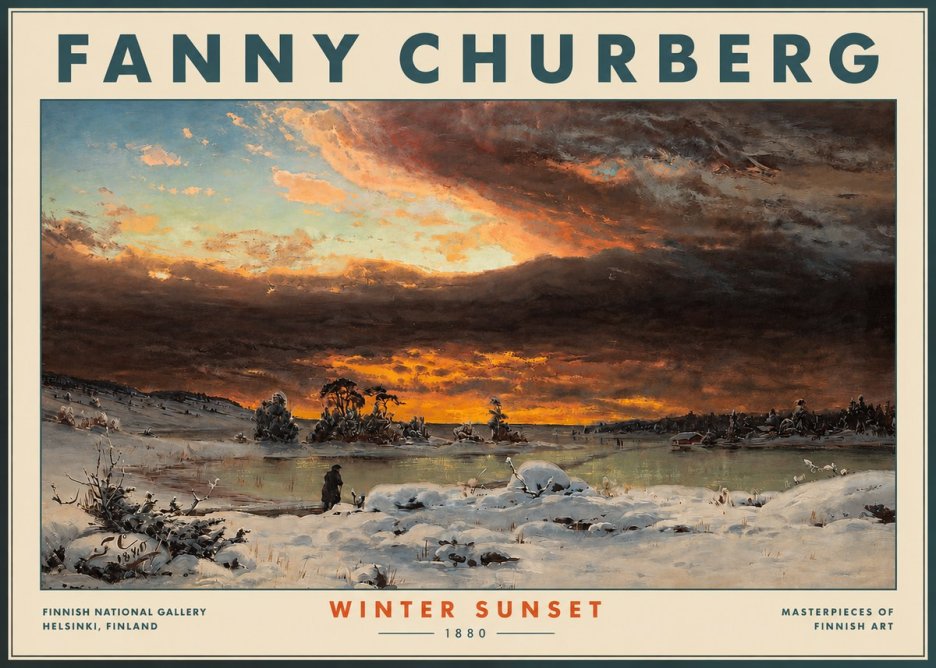 Fanny Churberg Winter Sunset No3 - Juliste