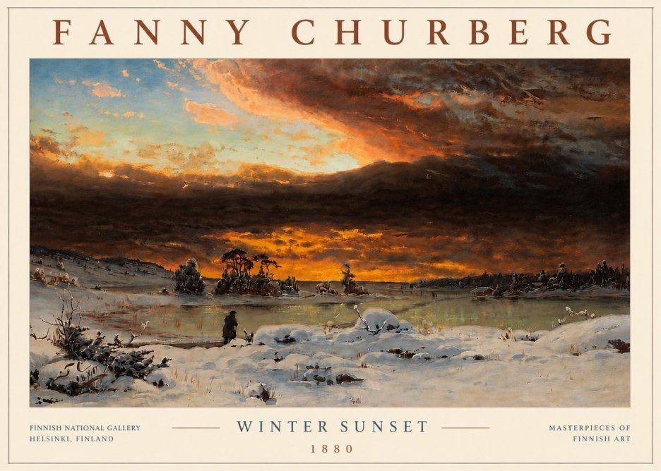 Fanny Churberg Winter Sunset No6 - Juliste
