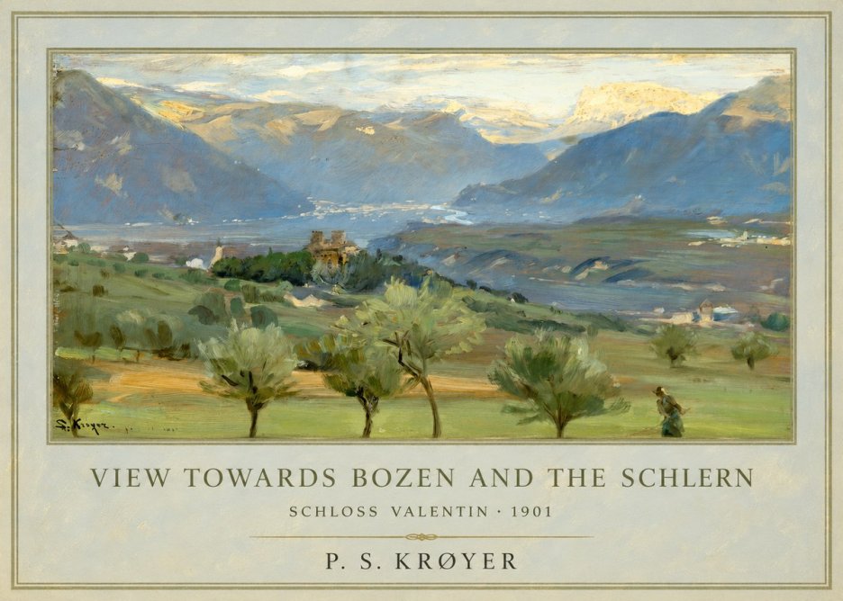 P.S. Krøyer View Towards Bozen and the Schlern No1 - Juliste