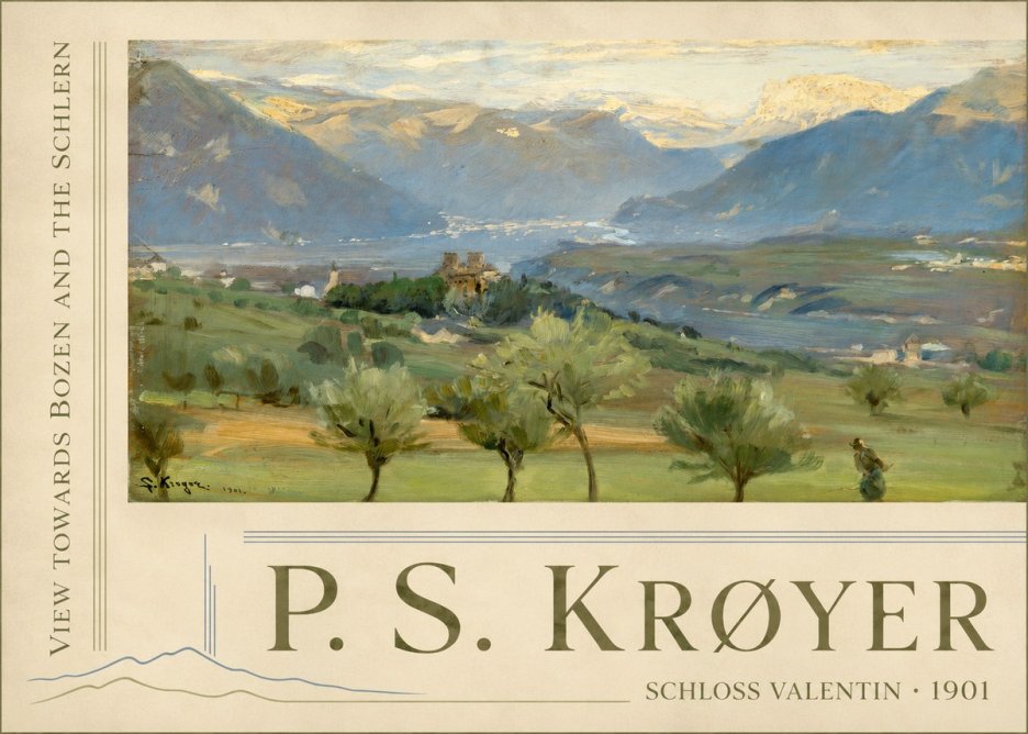 P.S. Krøyer View Towards Bozen and the Schlern No2 - Juliste