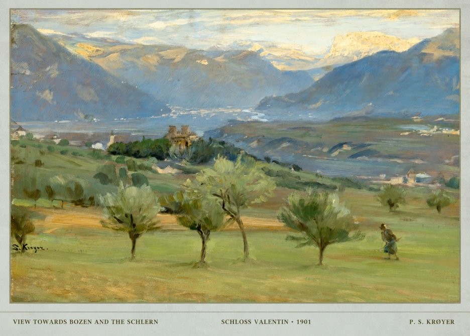 P.S. Krøyer View Towards Bozen and the Schlern No5 - Juliste