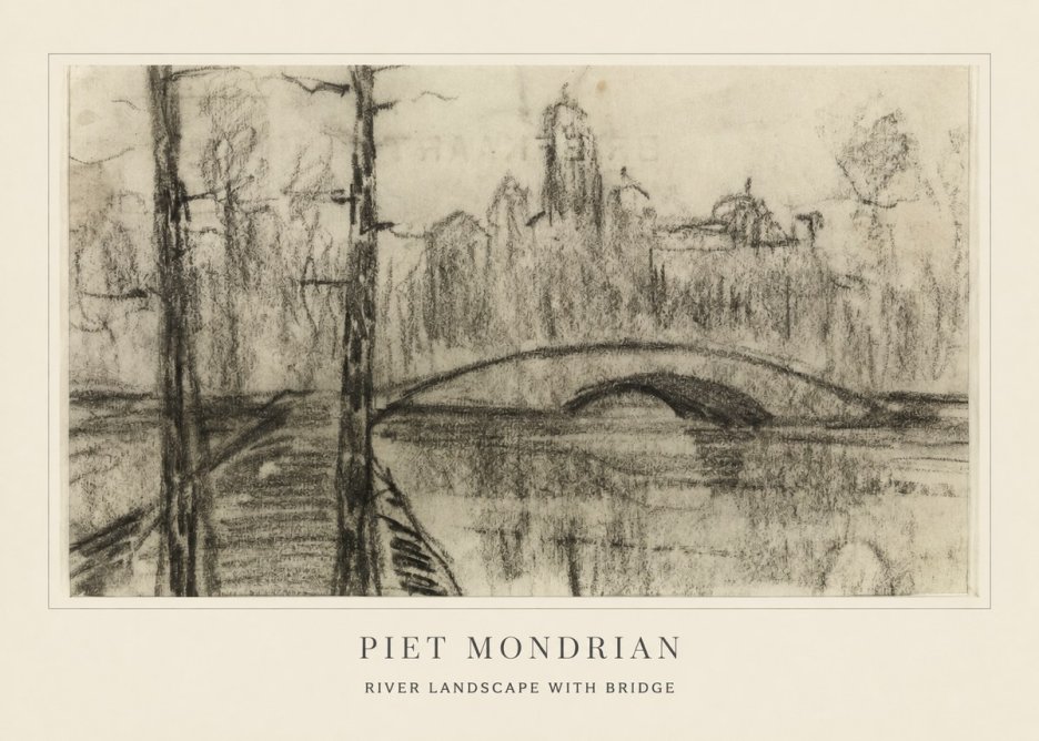 Piet Mondrian River Landscape with Bridge No4 - Juliste