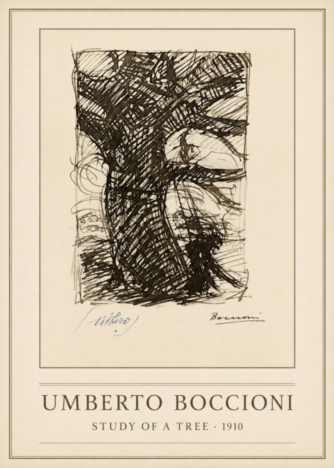 Umberto Boccioni Study of a Tree No1 - Juliste