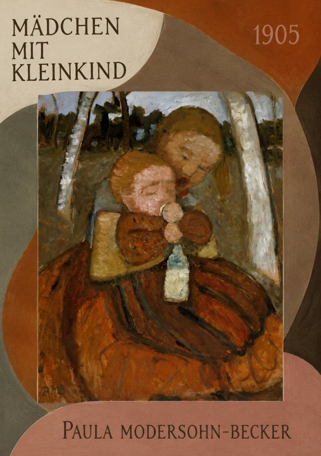 Paula Modersohn-Becker Mädchen Mit Kleinkind I No3 - Juliste