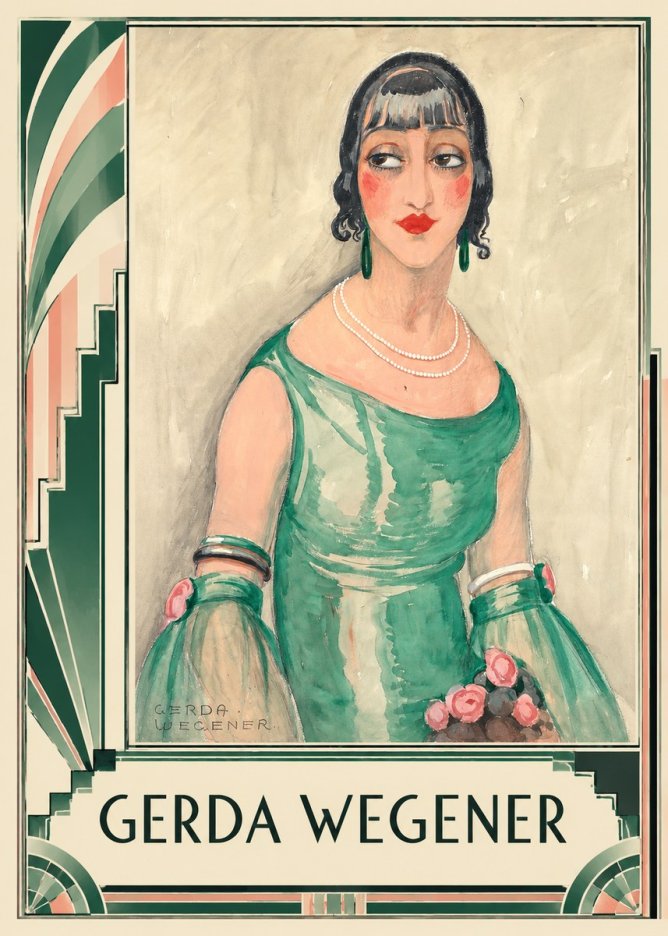 Gerda Wegener Portrait of a Woman in Green Dress No2 - Juliste