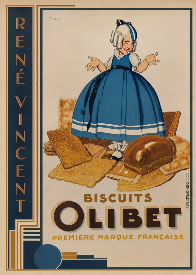 René Vincent Biscuits Olibet No2 - Juliste