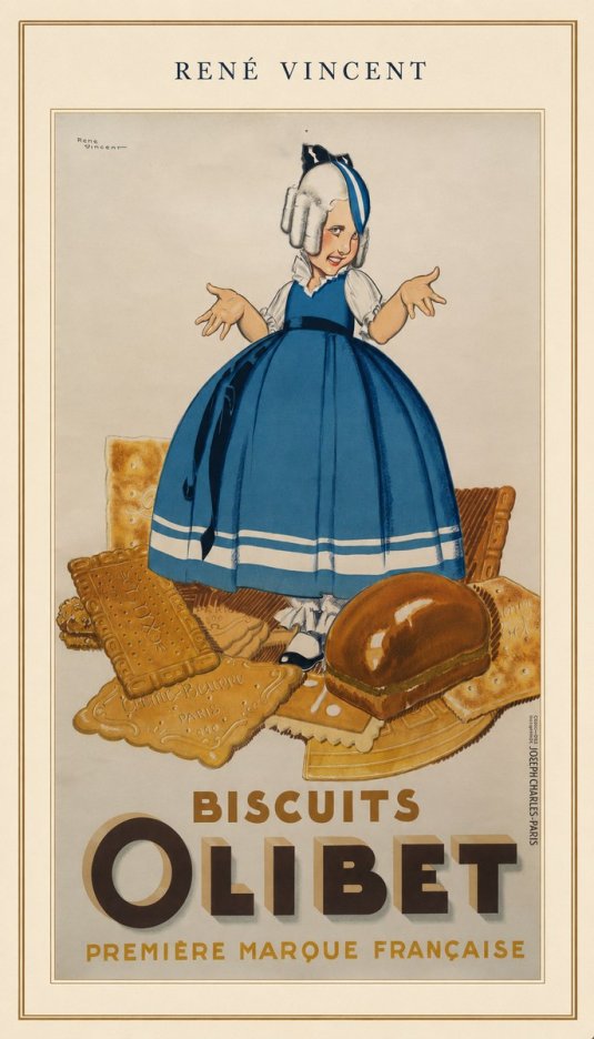 René Vincent Biscuits Olibet No3 - Juliste
