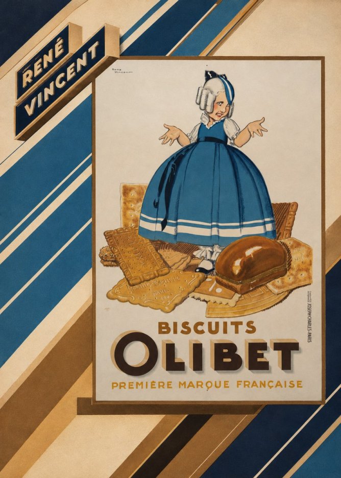 René Vincent Biscuits Olibet No4 - Juliste