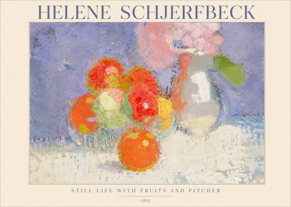 Helene Schjerfbeck Still Life with Fruits and Pitcher No1 - Juliste