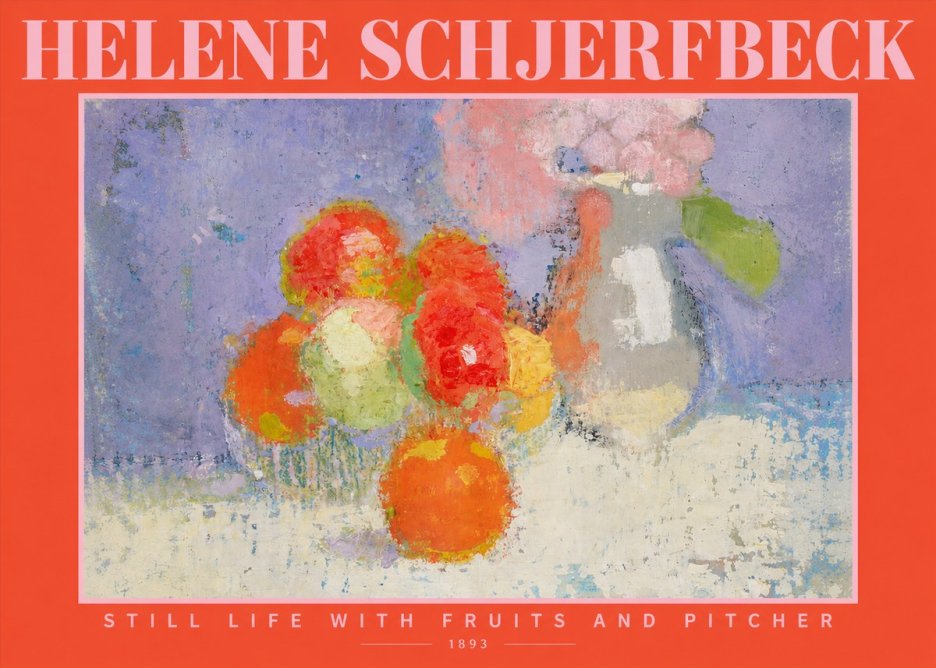 Helene Schjerfbeck Still Life with Fruits and Pitcher No2 - Juliste