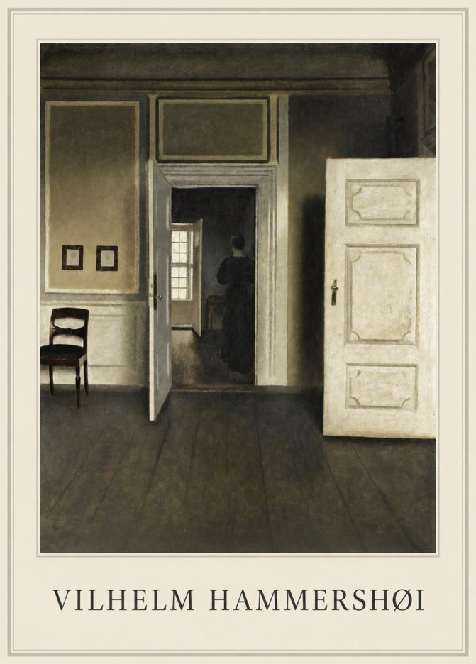 Vilhelm Hammershøi Interior, Strandgade 30 I No1 - Juliste