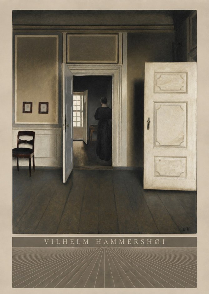 Vilhelm Hammershøi Interior, Strandgade 30 I No5 - Juliste