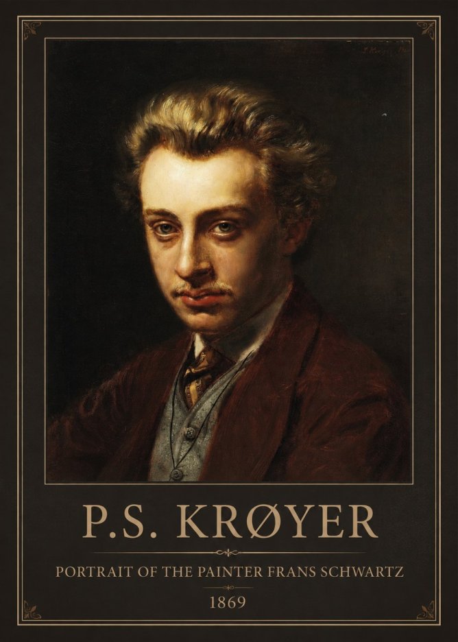P.S. Krøyer Portrait of the Painter Frans Schwartz No1 - Juliste