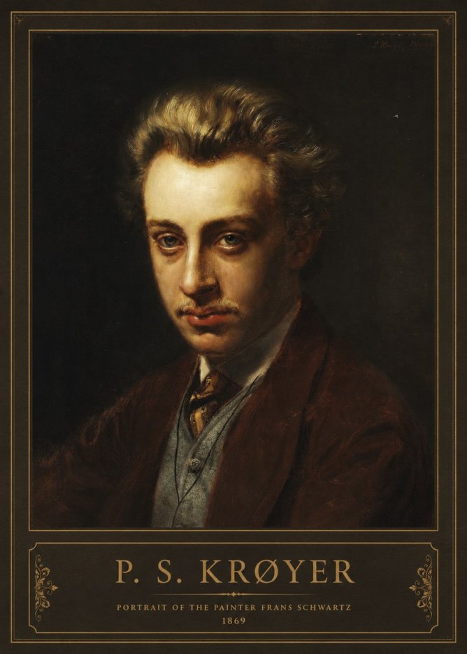 P.S. Krøyer Portrait of the Painter Frans Schwartz No2 - Juliste