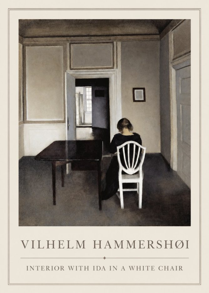 Vilhelm Hammershøi Interior with Ida in a White Chair No1 - Juliste